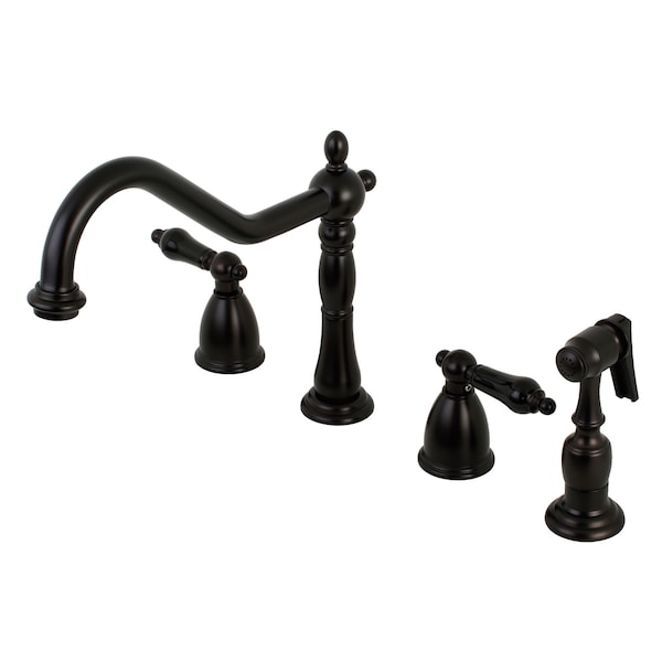 Kingston Brass Widespread Kitchen Faucet, Oil Rubbed Bronze KB1795PKLBS - main